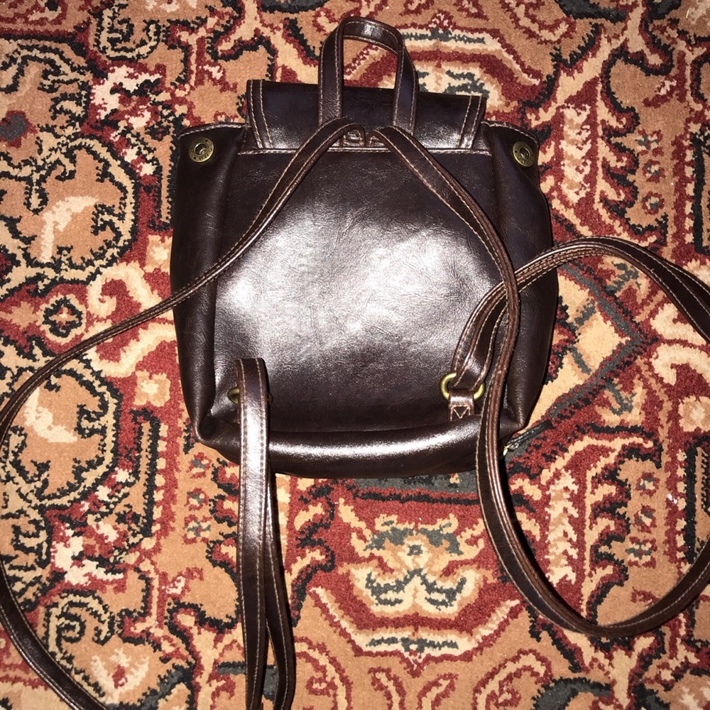 Brown Leather Mini Backpack - image 2